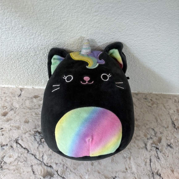 NWOT Squishmallows Black and Rainbow Cat Unicorn Plush - Picture 4 of 8